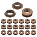 PATIKIL 10mm(2/5インチ) ソリッド真鍮製ホールアイレット 20個 アーク表面自己裏打ちグロメットとワッシャー 靴 衣類 クラフト バッグ レザークラフト用 レッドブロンズ