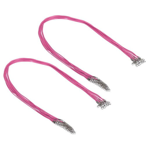 PATIKIL 24インチネックレスコード、20個ワックスブレスレットストリング1.5mm厚さネックレスロープクラ スプ付きペンダントブレスレット宝石メイキングDIYクラフト、ローズレッド PATIKIL 24インチネックレスコード、20個ワックスブレスレットストリング1.5mm厚さネックレスロープクラ スプ付きペンダントブレスレット宝石メイキングDIYクラフト、ローズレッド
