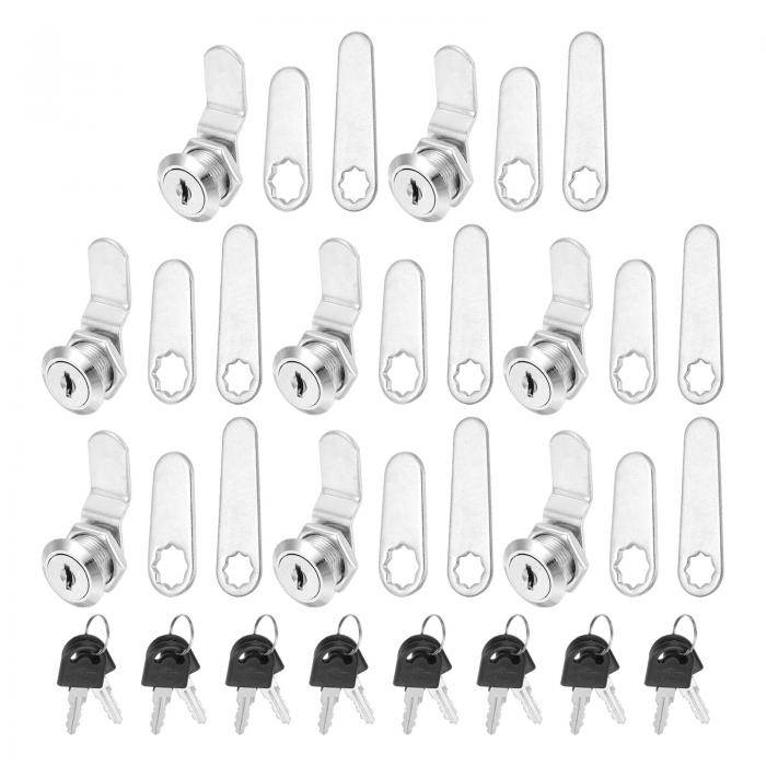 PATIKIL キー付き同一のキャビネットロック 8個パックのキー付き5/8" RV引き出し収納用の交換ロックシリンダー シルバー