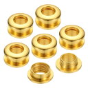 PATIKIL 7mm(2/7インチ) 真鍮製ホールアイレット 6個 アーク表面自己裏打ちグロメット 靴 衣類 クラフト バッグ レザークラフト用 金色