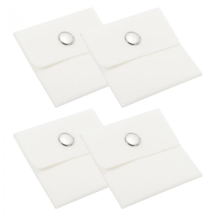 PATIKIL 3x3 " 宝石ポーチ 4 個 ベルベットポーチ スナップボタン付きポータブル収納バッグ イヤリング..