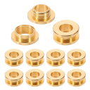 PATIKIL 8mm(1/3インチ) 無垢真鍮製ホールアイレット 10個 平らな自己裏打ちグロメットとワッシャー 靴 衣類 クラフト バッグ レザークラフト用 ライト金色