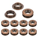 PATIKIL 10mm(2/5インチ) ソリッド真鍮製ホールアイレット 10個 アーク表面自己裏打ちグロメット 靴 衣類 クラフト バッグ レザークラフト用 レッドブロンズ