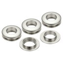 PATIKIL 15.5mm(5/8インチ) ソリッド真鍮製ホールアイレット 4個 アーク表面自己裏打ちグロメット シューズ 衣類 クラフト バッグ レザークラフト用 シルバートーン