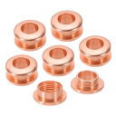 PATIKIL 7mm(2/7インチ) 真鍮製ホールアイレット 6個 アーク表面自己裏打ちグロメット シューズ 衣類 クラフト バッグ レザークラフト用 レッドカッパー