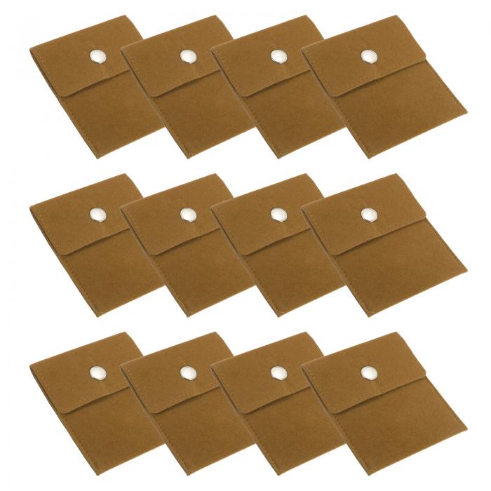 PATIKIL 3.5x4" 宝石ポーチ 12個入り ベルベットポーチ スナップボタン付き 携帯用収納バッグ イヤリン..