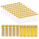PATIKIL 20ml 透明ガラスバイアル 100個 小さな液体サンプルバイアル スクリューキャップ付き 漏れ防止ボトル 空瓶 粉末容器 サンプル用 金