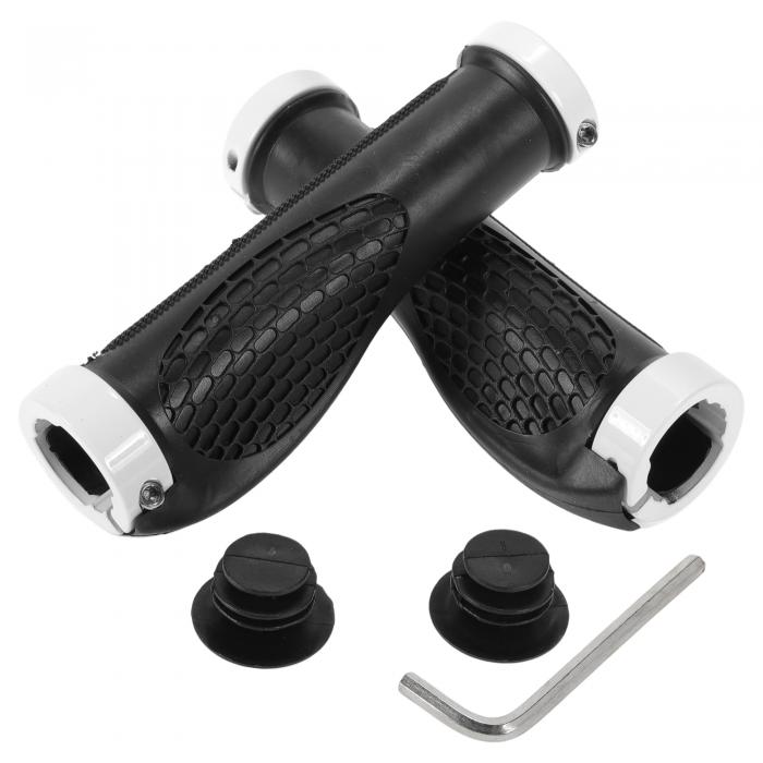 BULLSPANN 1セット ツール付き自転車ハンドルバーグリップ 滑り止め 人間工学構造 自転車グリップ ダブ..