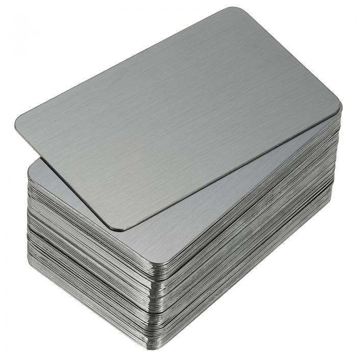 PATIKIL 0.8mmステンレス鋼メタル名刺 50枚入り空白名刺レー ザー彫刻用DIYギフトカード 黒