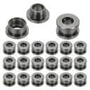 PATIKIL 5mm(1/5インチ) 真鍮製ホールアイレット 20個 フラット自己裏打ちグロメットとワッシャー 靴 衣類 クラフト バッグ レザークラフト用 黒