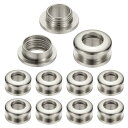 PATIKIL 7mm(2/7インチ) ソリッド真鍮製ホールアイレット 10個 アーク表面自己裏打ちグロメットとワッシャー 靴 衣類 クラフト バッグ レザークラフト用 シルバートーン