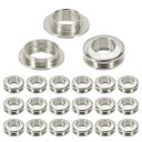PATIKIL 10mm(2/5インチ) ソリッド真鍮ホールアイレット 20個 アーク表面自己裏打ちグロメット シューズ 衣類 クラフト バッグ レザークラフト用 ワッシャー付き 模擬銀