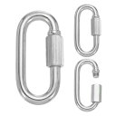 PATIKIL M10クイックリンクチェーンコネクタ 3個 9.5 mm 304ステンレス鋼 ロッククイックチェーン修理リンク 牽引スイング 屋外機器用 容量2297LBS