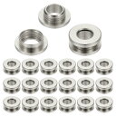 PATIKIL 8mm(1/3インチ) ソリッド真鍮ホールアイレット 20個 フラット自己裏打ちグロメットとワッシャー 靴 衣類 クラフト バッグ レザークラフト用 シルバートーン