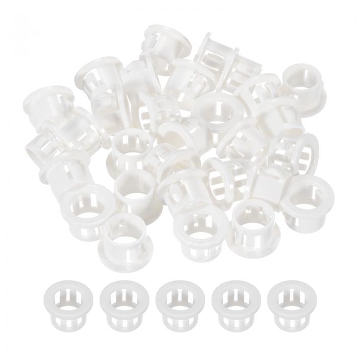 PATIKIL 48個 ワイヤーグロメット 12.8mm 取り付け径 プラスチックグロメットケーブルスナップブッシングケーブル取り付けホースブッシンググロメットプロテクターファスナーロックナイロンワイヤーケーブルホース用 ホワイト