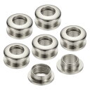 PATIKIL 7mm(2/7インチ) ソリッド真鍮製ホールアイレット 6個 アーク表面自己裏打ちグロメットとワッシャー 靴 衣類 クラフト バッグ レザークラフト用 シルバートーン