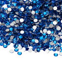 PATIKIL 1600個 SS16 ラウンド フラットバック 水晶 3.8-4.0 mm ガラス ラインストーン 宝石 ダイヤモンド DIY 工芸品 衣類 靴 ネイルアート デコレーション用 ブルー