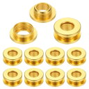 PATIKIL 8mm(1/3インチ) ソリッド真鍮製ホールアイレット 10個 フラット自己裏打ちグロメットとワッシャー 靴 衣類 クラフト バッグ レザークラフト用 金色
