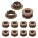 PATIKIL 8mm(1/3インチ) ソリッド真鍮製ホールアイレット 10個 フラット自己裏打ちグロメットとワッシャー 靴 衣類 クラフト バッグ レザークラフト用 レッドブロンズ