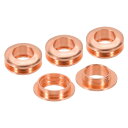 PATIKIL 10mm(2/5インチ) ソリッド真鍮製ホールアイレット 4個 アーク表面自己裏打ちグロメット シューズ 衣類 クラフト バッグ レザークラフト用 レッドカッパー
