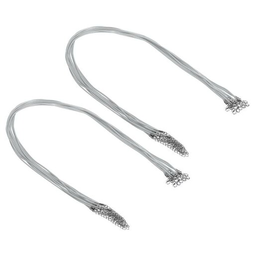 PATIKIL 24インチ ネックレスコード、20個 ワックスブレスレットストリング 1.5mm 厚さ ネックレスロープ ペンダント ブレスレット 宝石メイキング DIY クラフト用クラ スプ付き、グレー PATIKIL 24インチ ネックレスコード、20個 ワックスブレスレットストリング 1.5mm 厚さ ネックレスロープ ペンダント ブレスレット 宝石メイキング DIY クラフト用クラ スプ付き、グレー