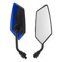 Partuto 1セットM10ユニバーサルオートバイリアビューミラーバーエンドサイドミラーマウントアジャスタブルアイアンプラスチックブラックブループリズマティッ...