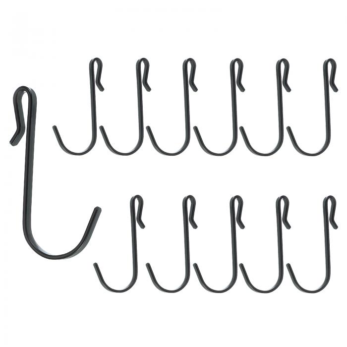 PATIKIL 2.3インチ Jフック 12パックフメタルシェルフフックJ字型クリックオンフック キッチン ベッドルーム 事務所 黒トーン用吊り下げシンクグリッ...