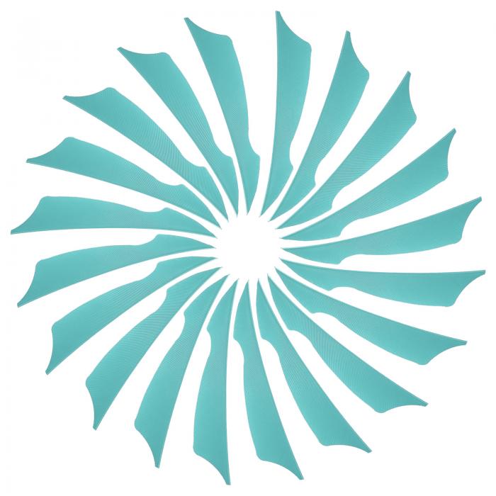 PATIKIL 4" 矢羽根 20個パック 七面鳥 羽根 アーチェリー 羽根 右翼 狩猟 ターゲット射撃用 シアン