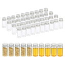 PATIKIL 10ml 透明ガラスバイアル 50個 小さな液体サンプルバイアル スクリューキャップ付き 漏れ防止ボトル 空瓶 粉末容器 サンプル用 シルバー