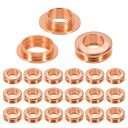 PATIKIL 10mm(2/5インチ) ソリッド真鍮製ホールアイレット 20個 アーク表面自己裏打ちグロメットとワッシャー 靴 衣類 クラフト バッグ レザークラフト用 ローズ金色