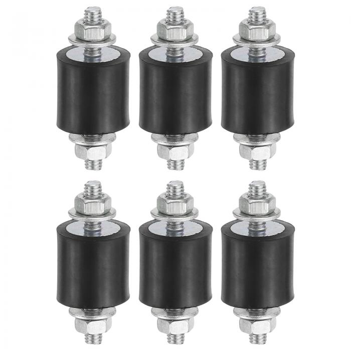 PATIKIL 15x15mmラバースタッドショックアブソーバー 6個M6ラバー絶縁マウント円筒形アンチ振動絶縁体..