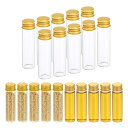PATIKIL 20ml 透明ガラスバイアル 20個 小さな液体サンプルバイアル スクリューキャップ付き 漏れ防止ボトル 空瓶 粉末容器 サンプル用 金