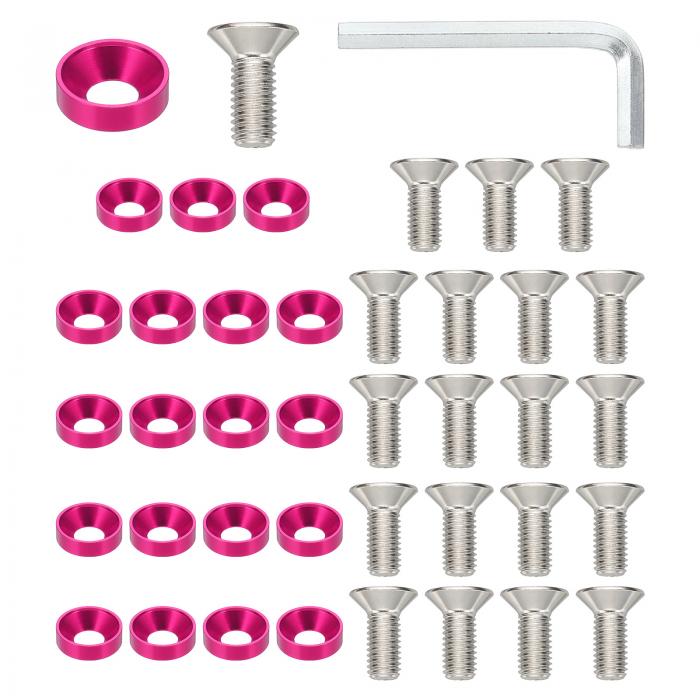 PATIKIL M8仕上げ用カウンターシンクワッシャーキット 20セットアルミニウム合金フラットカップヘッド..