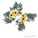 PATIKIL ウェディングアーチの花、2個の人工シルクフェイクローズフラワースワッグ、リーフクリップバンデージ付きのバックドロップ、ウェルカムサインセレモニーレセプションデコレーション、イエロー/ホワイト