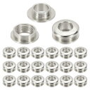 PATIKIL 8mm(1/3インチ) 真鍮製ホールアイレット 20個 アーク表面自己裏打ちグロメット シューズ 衣類 クラフト バッグ レザークラフト用 模造銀