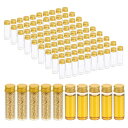 PATIKIL 15ml 透明ガラスバイアル 100個 小さな液体サンプルバイアル スクリューキャップ付き 漏れ防止ボトル 空瓶 粉末容器 サンプル用 金