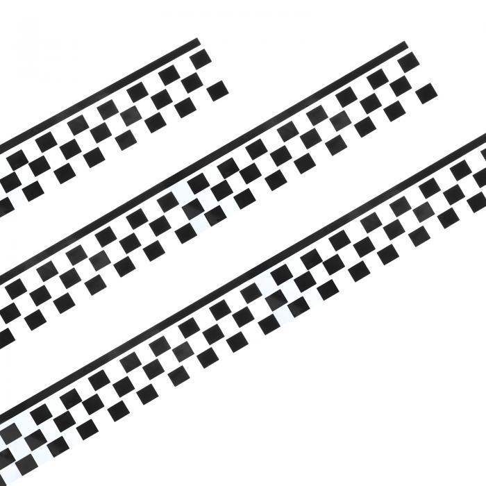 PATIKIL 車用チェック柄デカールステッカー 3枚 20" レーシングスポーツ チェック柄ステッカー DIY 防..