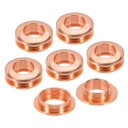 PATIKIL 10mm(2/5インチ) ソリッド真鍮製ホールアイレット 6個 アーク表面自己裏打ちグロメット シューズ 衣類 クラフト バッグ レザークラフト用ワッシャー レッドカッパー