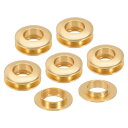 PATIKIL 15.5mm(5/8インチ) 真鍮製ホールアイレット 6個 アーク表面自己裏打ちグロメット シューズ 衣類 クラフト バッグ レザークラフト用 ライト金色