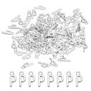 PATIKIL レター装飾 100個 アルファベットイニシャルペンダント装飾バルクかわいいDIY宝石メイキングブレスレットイヤリングネックレスキーチェーンクラフ...