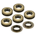 PATIKIL 15.5mm(5/8インチ) 真鍮製ホールアイレット 6個 アーク表面自己裏打ちグロメットとワッシャー 靴 衣類 クラフト バッグ レザークラフト用 ブロンズ
