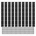 PATIKIL 12x1.2"ピアノヒンジ 10個パック304ステンレス鋼連続ヒンジ穴付きピアノゲートドア木製収納ボックスキャビネットボート 黒