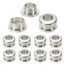 PATIKIL 5mm(1/5インチ) 実体真鍮 穴アイレット 10個 アーク表面自己裏打ちグロメット 靴服クラフトバッグレザークラフト用ワッシャー付き 模擬銀