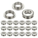 PATIKIL 10mm(2/5インチ) ソリッド真鍮製ホールアイレット 20個 アーク表面自己裏打ちグロメットとワッシャー 靴 衣類 クラフト バッグ レザークラフト用 シルバートーン