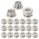 PATIKIL 5mm(1/5インチ) 真鍮製ホールアイレット 20個 フラット自己裏打ちグロメットとワッシャー 靴 衣類 クラフト バッグ レザークラフト用 模造銀