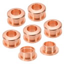 PATIKIL 5mm(1/5インチ) ソリッド真鍮ホールアイレット 6個 アーク表面自己裏打ちグロメット シューズ 衣類 クラフト バッグ レザークラフト用ワッシャー レッドカッパー