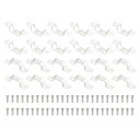 PATIKIL LEDストリップランプクリップ 100個 取り付けブ ラケット ソフト固定クリップ クランプホルダー ネジ付き 幅17 mm 3528/5050 ネオンR gBライトケーブルリボン用 透明(3)