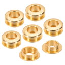 PATIKIL 8mm(1/3インチ) 真鍮製ホールアイレット 6個 アーク表面自己裏打ちグロメット 靴 衣類 クラフト バッグ レザークラフト用ワッシャー付き ライト金色