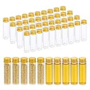 PATIKIL 20ml 透明ガラスバイアル 50個 小さな液体サンプルバイアル スクリューキャップ付き 漏れ防止ボトル 空瓶 粉末容器 サンプル用 金