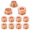 PATIKIL 5mm(1/5インチ) ソリッド真鍮ホールアイレット 10個 フラット自己裏打ちグロメットとワッシャー 靴 衣類 クラフト バッグ レザークラフト用 レッドカッパー